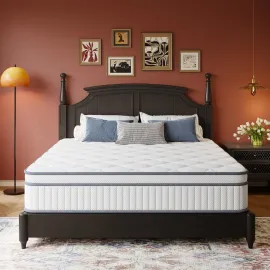 Full Size Mattress, 14 Inch Full Mattress in a Box, Innerspring Hybrid with Cooling Gel Memory Foam, Customized