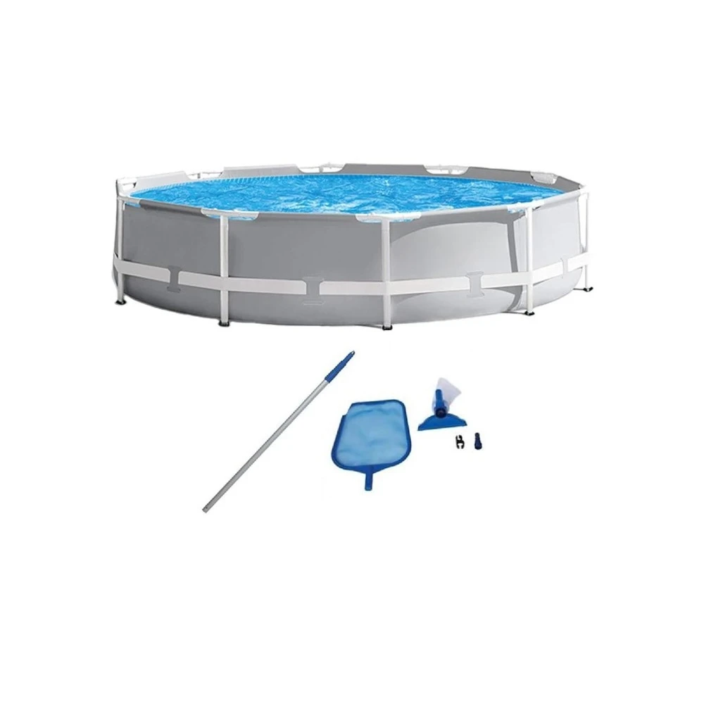 10ft x 30in Prism Metal Frame Above Ground Swimming Pool with Filter Pump and Cleaning Maintenance Kit with Vacuum, Customized