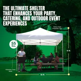Canopy TitanShade Light-Duty Steel Commercial Instant Canopy Kit, White, 10' x 10', Customized