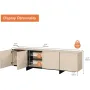 Modern TV Stand for 32-75 inch TVs, Wood Entertainment Center with Storage Cabinets, Media TV Console Table