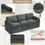 Modern Sofa, 89 Cloud Couch w/Pillows, Pocketed Spring Seats, Comfy 3-Seater Plush Foam Cushions, Chenille Fabric
