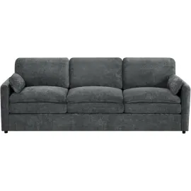 Modern Sofa, 89 Cloud Couch w/Pillows, Pocketed Spring Seats, Comfy 3-Seater Plush Foam Cushions, Chenille Fabric