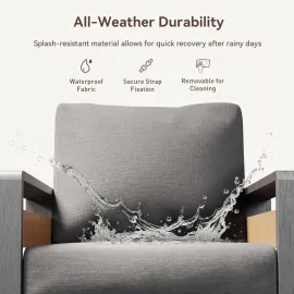 Aluminum Patio Furniture Set, 5 Seats Sectional Metal Patio Furniture with Coffee Table, 6'' Thick Cushions, Customized