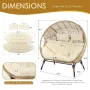 Double Egg Chair Indoor Outdoor Stationary Oversized 6.5