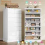 White Tall Dresser for Bedroom with 8 Drawers, 59.6