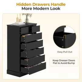 Tall Dresser with 7 Drawers for Bedroom, 51.8'' High Chest of Drawers Storage Organizer for Closet, Modern Taller, Customized