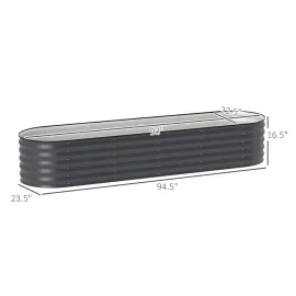 8' x 2' x 1.4' Galvanized Raised Garden Bed Kit, Outdoor Metal Elevated Planter Box with Safety Edging, Easy DIY, Customized