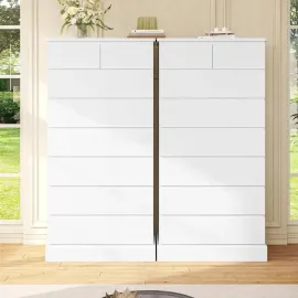 White Tall Dresser for Bedroom with 8 Drawers, 59.6