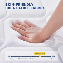 Queen Size Mattress, 12 Inch Queen Mattresses in a Box, Hybrid Spring Mattresses with Comfort Foam and Pocket Coils, Customized