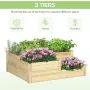 3 Tier Raised Garden Bed, Outdoor Planter Box, Wooden Garden Box with Open Bottom for Growing Vegetables, Herbs, Customized