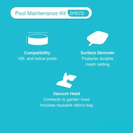 12 Foot by 30 Inch Framed Above Ground Swimming Pool with 42 Inch Tall Ladder, Maintenance Kit Vacuum Skimmer, Customized