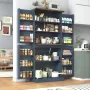 Farmhouse Kitchen Pantry Cabinet, 71 Tall Storage Cabinet with Adjustable Shelves & 4 Barn Doors & Drawer, Rustic Wood Cupboard