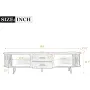 TV Stand, Mid Century Modern for TVs up to 75”, Fluted Entertainment Center, Media Console with Tambour Sliding Doors