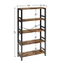 Bookshelves and Bookcases,31.5in Wide Shelf 5-Tier Ladder Shelf 110lbs/shelf Vintage Industrial Style Bookcase