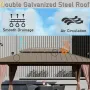 Gazebo 10' x 10', Outdoor Aluminum Frame Galvanized Steel Double Roof Pavilion with Netting and Shaded Curtains