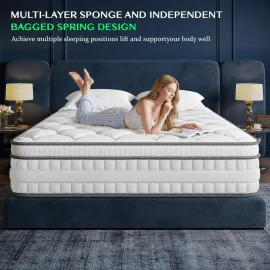 Queen Mattress, 12 Inch Mattress in a Box Memory Foam & Pocket Coils Springs,Motion Isolation Design,Relieve, Customized