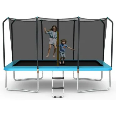 8' X 14' ASTM Certified Rectangular Trampoline with Fence, Ladder, Double-sided Galvanized Steel Frame, 440 Lbs Max Capacity