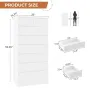 White Tall Dresser for Bedroom with 8 Drawers, 59.6