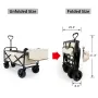 Collapsible Folding Garden Outdoor Park Utility Wagon Picnic Camping Cart with Bearing and Brake 8