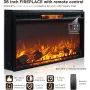 Fireplace TV Stand for 80 Inch TV, 35.7 Tall Farmhouse Entertainment Center W/36'' Electric Fireplace, Media Console