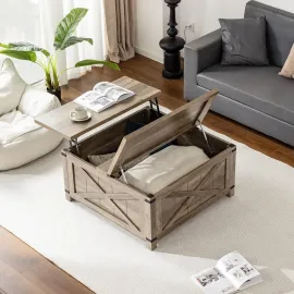 Lift Top Coffee Table with Storage, 35.7 W Square Coffee Tables for Living Room, Small Coffee Table with Large Hidden