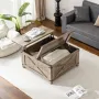Lift Top Coffee Table with Storage, 35.7 W Square Coffee Tables for Living Room, Small Coffee Table with Large Hidden