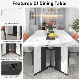 78 Inch Dining Table for 6 8 People, Modern Rectangular Kitchen Table W/Waterproof Tabletop,Large Modern Dining Room, Customized