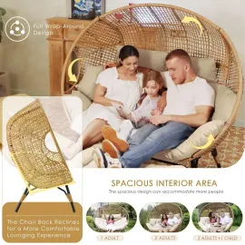 Double Egg Chair Indoor Outdoor Stationary Oversized 6.5