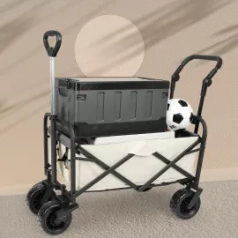 Collapsible Folding Garden Outdoor Park Utility Wagon Picnic Camping Cart with Bearing and Brake 8