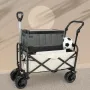 Collapsible Folding Garden Outdoor Park Utility Wagon Picnic Camping Cart with Bearing and Brake 8