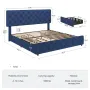 King Size Bed Frame with 4 Storage Drawers and Adjustable Headboard, Faux Leather Upholstered Platform, Customized