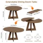 Extendable Round Dining Table for 4-8,Modern Kitchen Oval Dining Table with Removable Leaves Space Saving, Wood Base, Customized