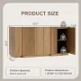 Buffet Cabinet with Storage, 118 Accent Sideboard Modern Credenza Set of 2 with Doors & Adjustable Shelves Fluted Media