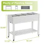Elevated Raised Garden Bed with Wheels, Outdoor Large Resin Patio Planter Box Stand Divisible with Drain Plug, Water, Customized