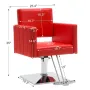 Classic Styling Salon Chair for Hair Stylist Hydraulic Barber Chair Beauty Spa Equipment (Red)
