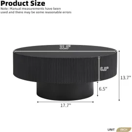 31 Inch Modern Round Coffee Table with Sturdy Base, Wood Center Tables for Living Room Reception Room, Easy Assemble