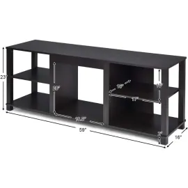 2-Tier TV Stand, Entertainment Television Stands, Modern Entertainment Centers with Adjustable Shelves