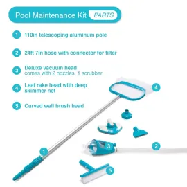 15'x48 Round Inflatable Outdoor Above Ground Swimming Pool Set with Ladder, Filter Pump, and Deluxe Maintenance, Customized