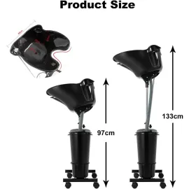 Plastic Shampoo Bowl Unit with 2 Bucket with Electric Pump and Drain Hoses, 270 Degree Rotation of Shampoo Basin