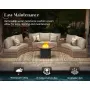 11-Piece Outdoor Wicker Sectional Sofa Set with Storage Wedge Table, Weather-Resistant