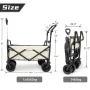 Collapsible Folding Garden Outdoor Park Utility Wagon Picnic Camping Cart with Bearing and Brake 8
