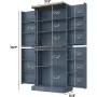 Farmhouse Kitchen Pantry Cabinet, 71 Tall Storage Cabinet with Adjustable Shelves & 4 Barn Doors & Drawer, Rustic Wood Cupboard