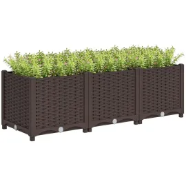 4 x 1 x 1 ft Raised Garden Bed, Indoor Outdoor Plastic Planter Box with Drainage Holes, Drain Plugs and Water, Customized