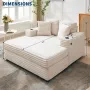 60 inch Oversized Chaise Lounge Chair Indoor, Upholstered Chaise Lounge with Cup Holder, Throw Pillows, Customized