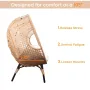 Oversized Patio Egg Chair with Waterproof Cushions, Outdoor Wicker Egg Chair, 500 LBS Capacity All-Weather Rattan, Customized