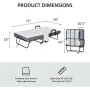 Folding Bed with Mattress,75X38 Twin Size Frame, Portable roll Away Bed with Memory Foam Mattress