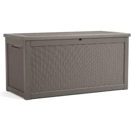 320 Gallon Lockable Resin Deck Box, Waterproof & UV-Resistant Outdoor Storage Box for Outdoor Cushion Storage, Customized