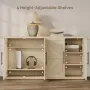 Buffet Cabinet with 4 Doors, Modern Sideboard Cabinet with Storage and Adjustable Shelves, Large Credenza Storage