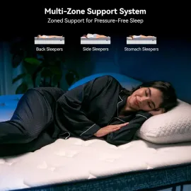 Queen Mattress, 10 Inch Hybrid Queen Size Mattresses in a Box, Memory Foam Individual Pocket Springs, Medium Firm, Customized