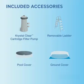 15'x48 Round Inflatable Outdoor Above Ground Swimming Pool Set with Ladder, Filter Pump, and Deluxe Maintenance, Customized